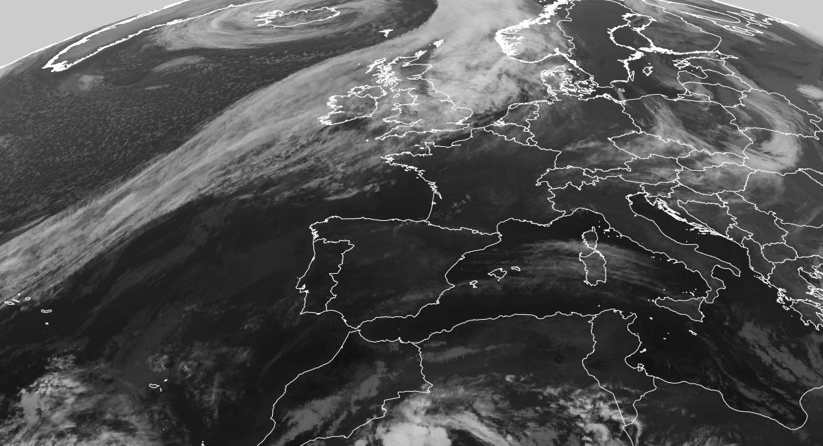 Imagen infrarroja Meteosat de la Península Ibérica